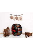 Şok Fiyat Açılışa Özel %50 Off! Art Deco El Yapımı Hakiki Deri Orijinal Bohem Ottoman Puf Minder60cm - 2