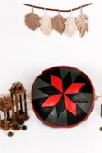 Şok Fiyat Açılışa Özel %50 Off! Art Deco El Yapımı Hakiki Deri Orijinal Bohem Ottoman Puf Minder60cm - 1
