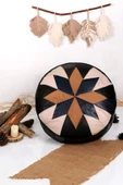 Şok Fiyat Açılışa Özel %50 Off! Art Deco El Yapımı Hakiki Deri Orijinal Bohem Ottoman Puf Minder60cm thumbnail 1