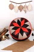 Şok Fiyat Açılışa Özel %50 Off! Art Deco El Yapımı Hakiki Deri Orijinal Bohem Ottoman Puf Minder60cm - 5