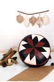 Şok Fiyat Açılışa Özel %50 Off! Art Deco El Yapımı Hakiki Deri Orijinal Bohem Ottoman Puf Minder60cm thumbnail 1