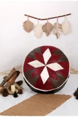 Şok Fiyat Açılışa Özel %50 Off! Art Deco El Yapımı Hakiki Deri Orijinal Bohem Ottoman Puf Minder60cm thumbnail 4