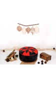 Şok Fiyat Açılışa Özel %50 Off! Art Deco El Yapımı Hakiki Deri Orijinal Bohem Ottoman Puf Minder60cm thumbnail 2
