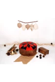 Şok Fiyat Açılışa Özel %50 Off! Art Deco El Yapımı Hakiki Deri Orijinal Bohem Ottoman Puf Minder60cm thumbnail 2