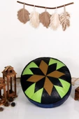 Şok Fiyat Açılışa Özel %50 Off! Art Deco El Yapımı Hakiki Deri Orijinal Bohem Ottoman Puf Minder60cm - 1