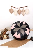 Şok Fiyat Açılışa Özel %50 Off! Art Deco El Yapımı Hakiki Deri Orijinal Bohem Ottoman Puf Minder60cm thumbnail 1