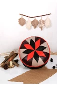 Şok Fiyat Açılışa Özel %50 Off! Art Deco El Yapımı Hakiki Deri Orijinal Bohem Ottoman Puf Minder60cm - 1