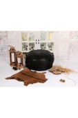 Şok Fiyat Açılışa Özel %50 Off! Art Deco El Yapımı Hakiki Deri Orijinal Bohem Ottoman Puf Minder60cm thumbnail 2