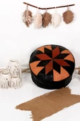 Şok Fiyat Açılışa Özel %50 Off! Art Deco El Yapımı Hakiki Deri Orijinal Bohem Ottoman Puf Minder60cm thumbnail 1