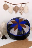Şok Fiyat Açılışa Özel %50 Off! Art Deco El Yapımı Hakiki Deri Orijinal Bohem Ottoman Puf Minder60cm thumbnail 1