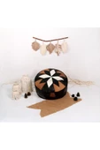 Şok Fiyat Açılışa Özel %50 Off! Art Deco El Yapımı Hakiki Deri Orijinal Bohem Ottoman Puf Minder60cm thumbnail 4