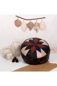 Şok Fiyat Açılışa Özel %50 Off! Art Deco El Yapımı Hakiki Deri Orijinal Bohem Ottoman Puf Minder60cm thumbnail 3