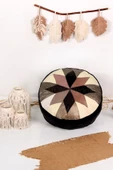 Şok Fiyat Açılışa Özel %50 Off! Art Deco El Yapımı Hakiki Deri Orijinal Bohem Ottoman Puf Minder60cm thumbnail 1