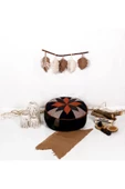 Şok Fiyat Açılışa Özel %50 Off! Art Deco El Yapımı Hakiki Deri Orijinal Bohem Ottoman Puf Minder60cm - 3