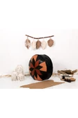 Şok Fiyat Açılışa Özel %50 Off! Art Deco El Yapımı Hakiki Deri Orijinal Bohem Ottoman Puf Minder60cm thumbnail 5