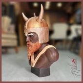 Viking savaşçısı Ragnar ( el yapımı büst tasarımı, ev dekorasyonu, benzersiz ) Mukemel tasarımları - 6