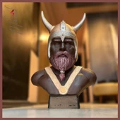Viking savaşçısı Ragnar ( el yapımı büst tasarımı, ev dekorasyonu, benzersiz ) Mukemel tasarımları - 1