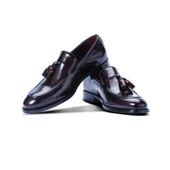 Erkek Hakiki Deri Bordo Açma Damatlık Ayakkabı - 3