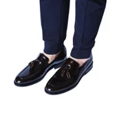 Erkek Hakiki Deri Bordo Açma Damatlık Ayakkabı - 9