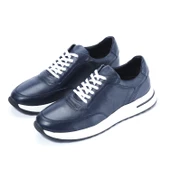 Erkek Hakiki Deri Lacivert Spor Ayakkabı - 3