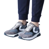 Erkek Hakiki Deri Gri Spor Sneaker Ayakkabı thumbnail 4