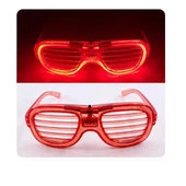 Doppler Kırmızı Led Parti Gözlüğü Eğlence Gözlüğü Pilli 3 Modlu Işıklı - 5
