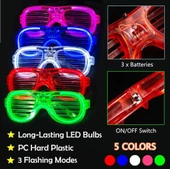 Doppler Beyaz Led Parti Gözlüğü Eğlence Gözlüğü Pilli 3 Modlu Işıklı Kablosuz - 4