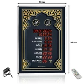 Dijital Cami Saati 70x100 cm Kumandalı Büyük Boy - 1