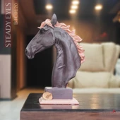 Sabit gözler ( benzersiz tasarım, ev dekoru, el yapımı at, stres heykeli ) Mukemel tasarımları thumbnail 1