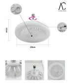 30W Fanlı Led Ampul / 3 Renk Işık / 3 Hız Fanlı Beyaz Kasa  - Kumandalı ve Koku Hazneli - 1