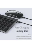 Lenovo Tab M9 ZAC40070TR 9" Uyumlu Kablosuz Bluetooth Şarj Edilebilir Sessiz Klavye Mouse Seti thumbnail 4