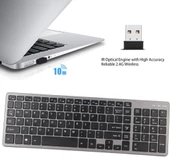 Lenovo Tab M9 ZAC40070TR 9" Uyumlu Kablosuz Bluetooth Şarj Edilebilir Sessiz Klavye Mouse Seti thumbnail 5