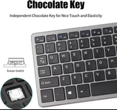 Lenovo Tab M9 ZAC40070TR 9" Uyumlu Kablosuz Bluetooth Şarj Edilebilir Sessiz Klavye Mouse Seti thumbnail 2