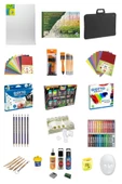 Art Liva-dereceli Kalem-fanart 50x70 Tuval-20 ml Multımix12'li-olıo Maxi 24l'lü 25 Parça Okul Seti - 1