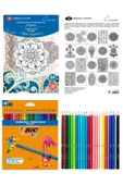 St. Petersburg Sonnet Boyama Kitabı Mandala A4 160 gr 20 Yaprak Bic Kuru Boya Kalemİ 24'Lü Set - 1