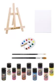 Mini Şövale 25x35 Tuval Funny Kıds 20ml Akrilik Boya Seti - 1
