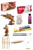 DAS Wood 350 Gr Modelling clay Ahşap Modelleme DAS 500 GR Beyaz Ebeşuar kil Seti - 1