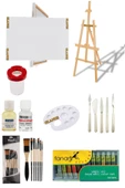 Glance Şövale Yağlı Boya Seti 35x50 Tuval Set - 1