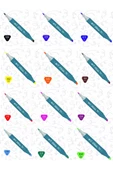 Akrilik Metalik Marker 6 Metalik 6 Canlı Renkler SKETCH MARKER ÇİFT TARAFLI KALEM SET 12'Lİ Çantalı thumbnail 4