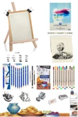 Dereceli Kurşun Kalem Seti 25x35  Duralit Masaüstü Drawing Şövale Set  Polycolor 12'li Set thumbnail 1
