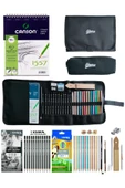 Canson A5 Eskiz Lyra Art Design Dereceli Kalem Metalik Kuruboya Cepli Siyah Kalemlik 24 bölmeli Set thumbnail 1