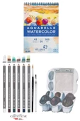 Van Dyck A5 300gr 20 Yp Cretacolor 6'lı Aquarell Sulandırılabilir Fırçalı Eskiz Dereceli Çizim Seti thumbnail 1