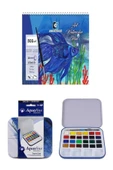 Alex Spiralli Suluboya Defteri 300 Gr 12 Yp 15x15 Cm Daler Rowney Aquafine Suluboya Set 24'lü - 1