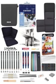 Eskiz Defteri Lyra Dereceli Craft 6lı Lyra Aquacolor Pastel Boya 12 Renk Bback 2 Katlı Eskiz Çantası - 1