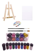 Mini Şövale 25x35 Tuval 10x25ml Guaj Boya Seti - 1