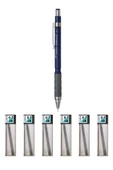 Tombow Sh-300 Grip Mekanik Kurşun Kalem 0.7 Mm Lacivert Tombow Mono Lead 0.7 Mm Uç 6 Adet - 1