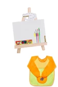Ekonomik Mini Şövale Funny Kids 6x15 Ml Akrilik Boya Boyama Önlüğü Çocuklar Için Boyama Seti - 1
