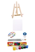 Mini Şövale Seti Funny Kids 15 Ml Akrilik 6lı Set 25x35 Tuval - 1