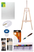 Daler Rowney Simply Akrilik Boya 12 Renk X Şövale Seti  12 Ml 50x70 - 1