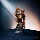 Şiddetli Avcı (dekorasyon, Ev Dekoru, El Yapımı Heykel, Kurt heykeli ) Mukemel Designs thumbnail 4